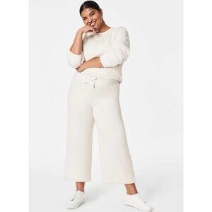 NWT Spanx AirEssentials Cropped Wide Leg Oatmeal Heather Size XL Petite 1X